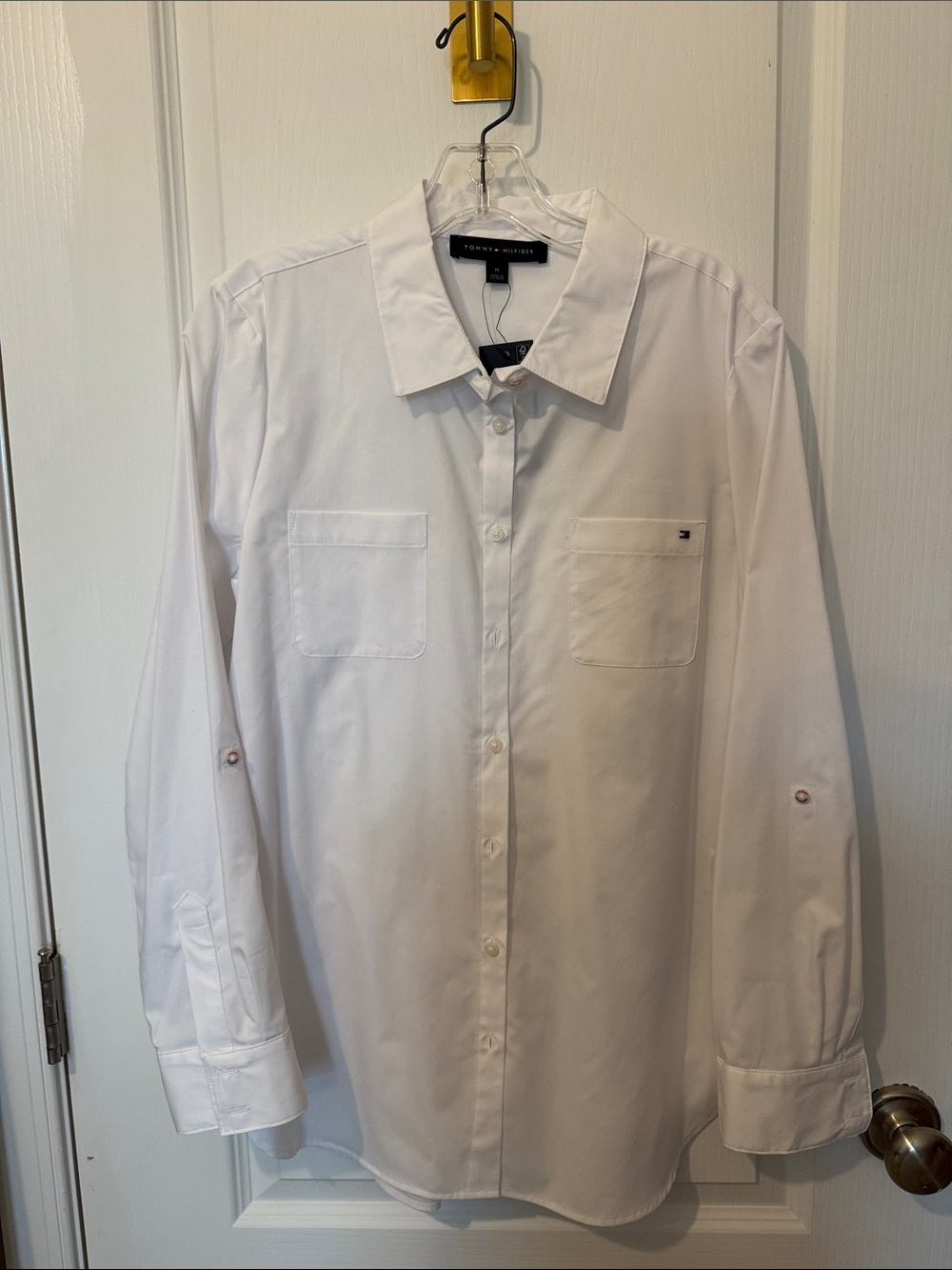 Tommy Hilfiger Women's White Long-Sleeve Dress Shirt